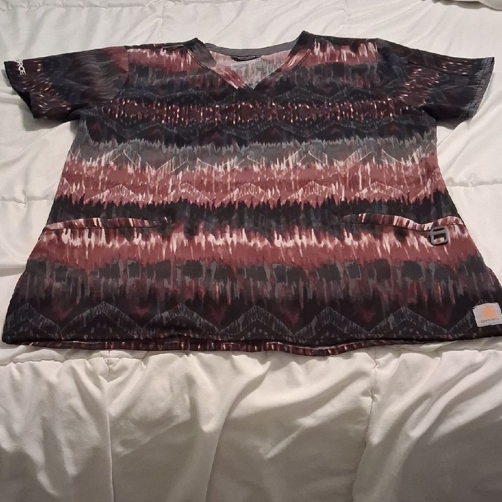 Patterned V-Neck Top - image 1